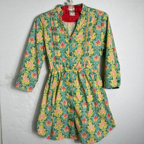 Matilda Jane Dress Floral Print Button Front Pintuck Detail Small - Picture 1 of 10